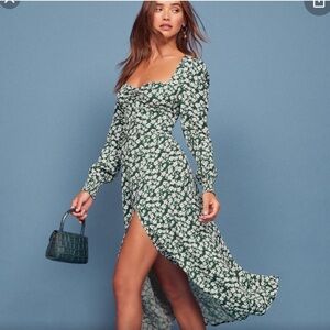 Reformation wallflower green dress 2